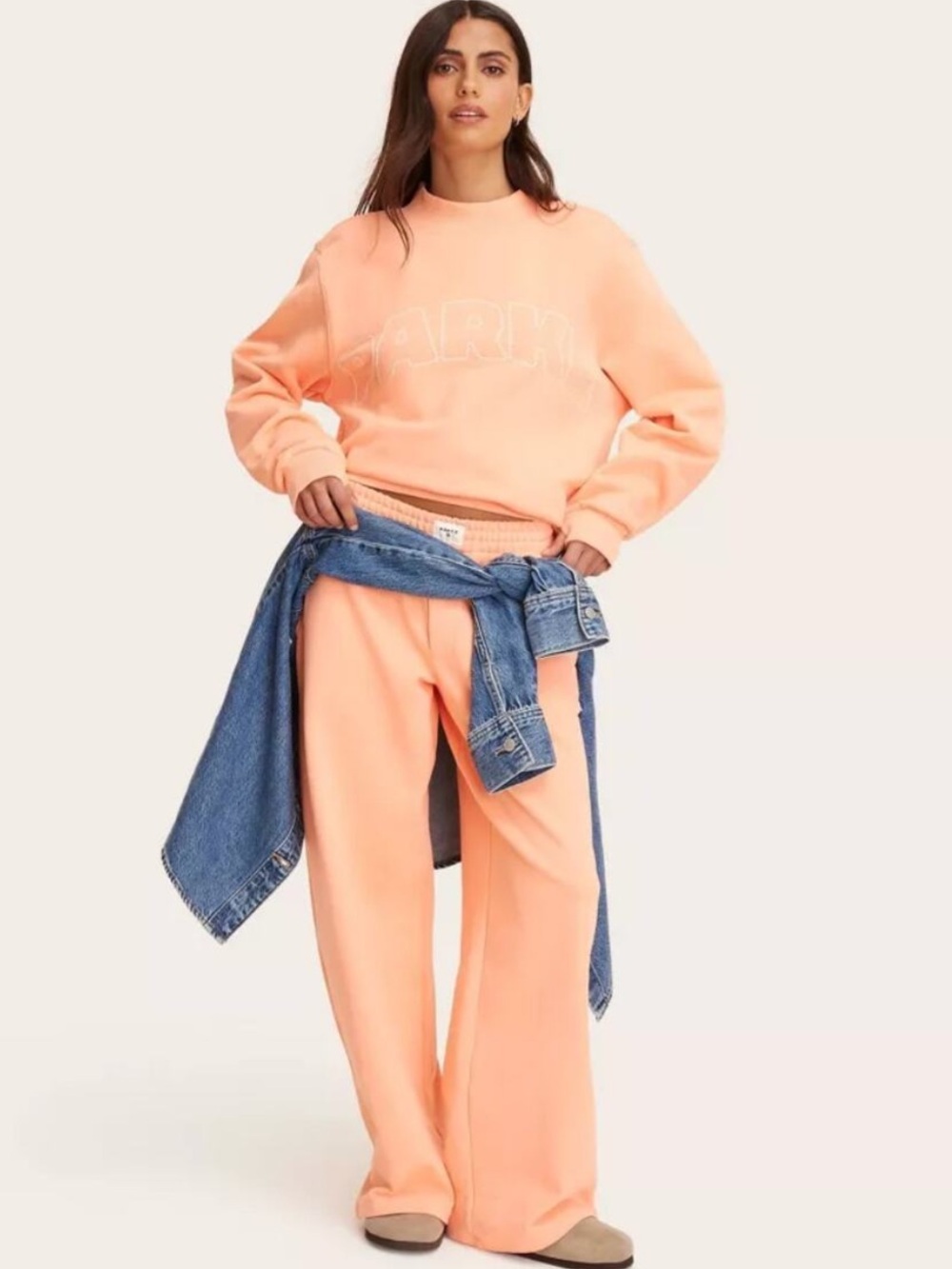 Parke x Target - Women’s High Rise Boxer Sweatpants - Peach Orange - Large